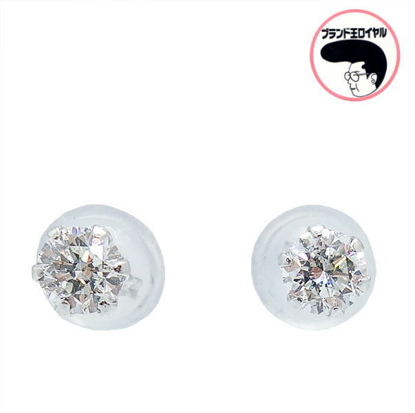 ダイヤモンドピアス　Pt900　ピアス　ダイヤ 0.15ct×2 　1粒ダイヤ