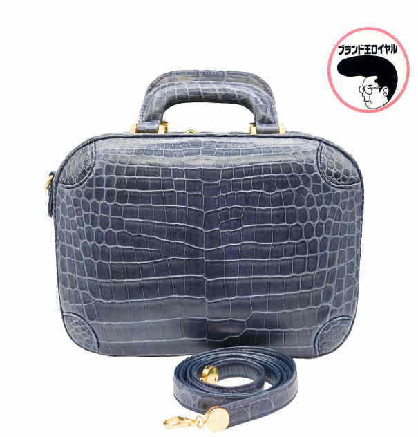 クロコダイル 2wayミニボストン ショルダー ネイビー バッグ｜ブランド王ロイヤル 86,900円