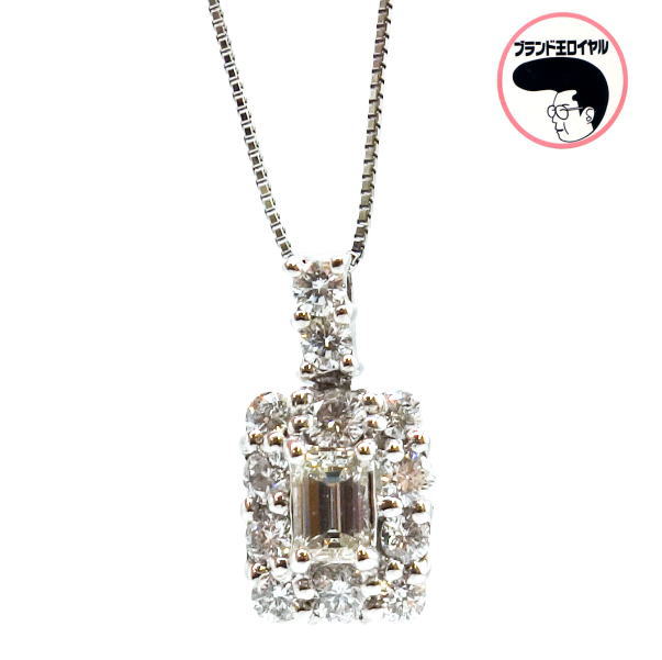 Pt900ダイヤネックレス　ダイヤモンド 0.223ct 0.59ct プラチナ　ダイヤネックレス　スクエア｜ブランド王ロイヤル