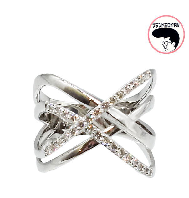 ダイヤモンド リング Pt950 D0.320ct プラチナ クロス　ダイヤリング　指輪｜ブランド王ロイヤル 92,400円