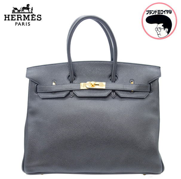 【中古】HERMES エルメス バーキン35 クレマンス 黒 ゴールド金具|ブランド王ロイヤル