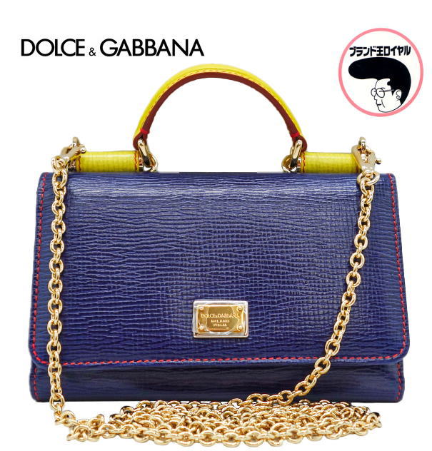 【中古】未当て嵌める品 D\u0026G ドルチェ＆ガッパーナ DOLCE\u0026GABBANA シシリー 電話機御徒面子 青色×黄色