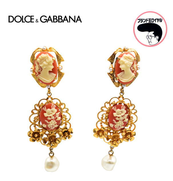 【中古】未使用品 D&G ドルチェ＆ガッパーナ DOLCE&GABBANA カメオ イヤリング｜ブランド王ロイヤル