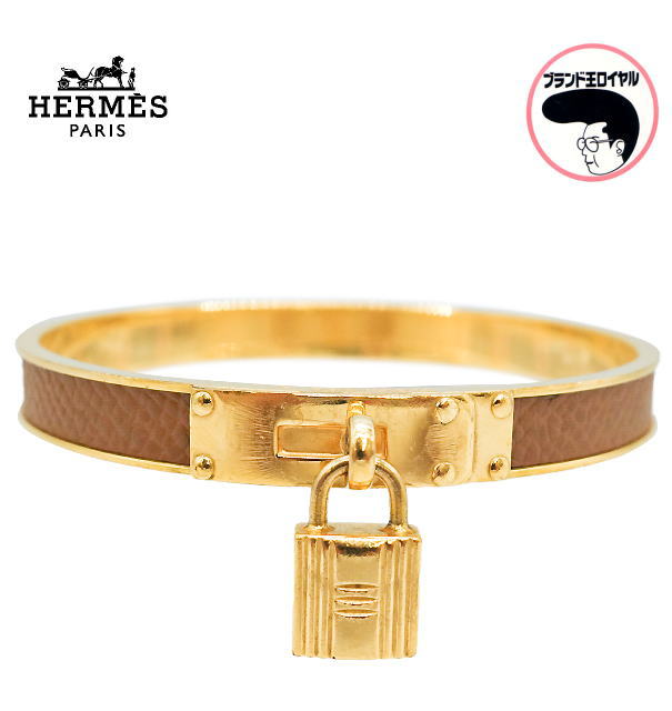 【中古】HERMES エルメス ケリーバングル ブレスレット レディース　ゴールド　ベージュ
