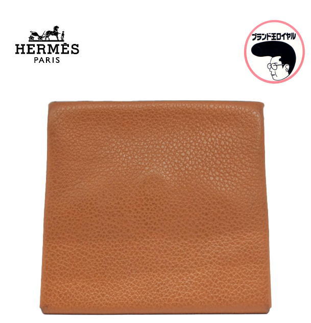 【中古】HERMES エルメス バスティア コインケース エプソン ゴールド ベージュ