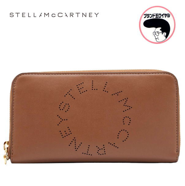【中古】ステラマッカートニー STELLA MaCARTNEY ロゴ 長財布 ブラウン｜ブランド王ロイヤル