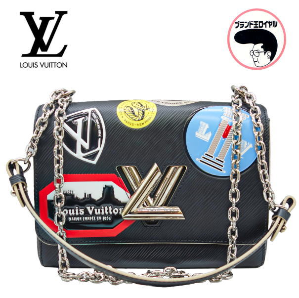 【中古】LOUIS VUITTON ルイヴィトン エピ ワールドツアー ツイストMM M52105 ノワール ワッペン