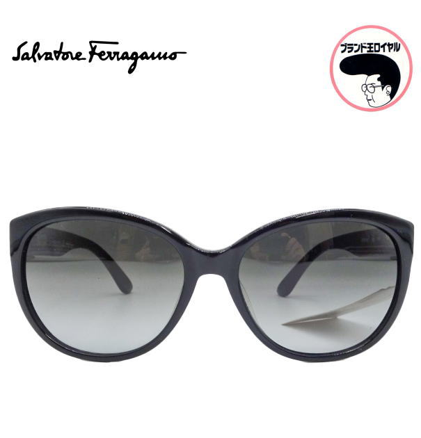 【中古】Ferragamo フェラガモ サングラス ブラック　紫外線予防に　アイウエア