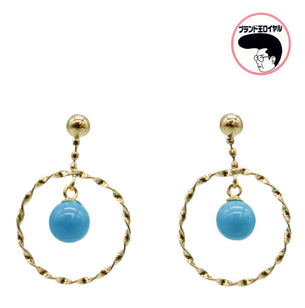 ポメころび◆希少アグニマニタイト×スリーピングビューティーターコイズピアス ポメころび◇希少アグニマニタイト×スリーピングビューティー