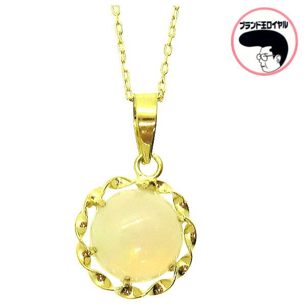 オパールネックレス　K18YG 0.8ct　 イエローゴールド 10月の誕生石