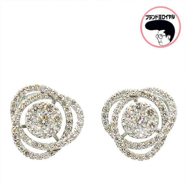 ダイヤモンドピアス　0.5ct ×２ Pt900 プラチナ ダイヤモンド　レディース 　フラワー