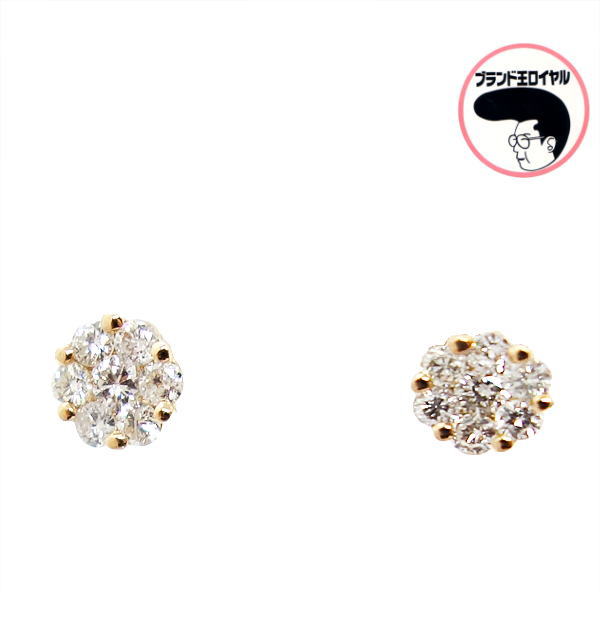 ダイヤモンドピアス　K18PG　ピンクゴールド　ピアス　ダイヤ 0.1ct×2 　丸