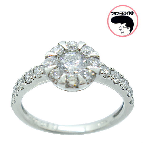 ダイヤモンド リング　0.70ct 0.317ct Pt900　プラチナ ダイヤモンド　レディース フラワー