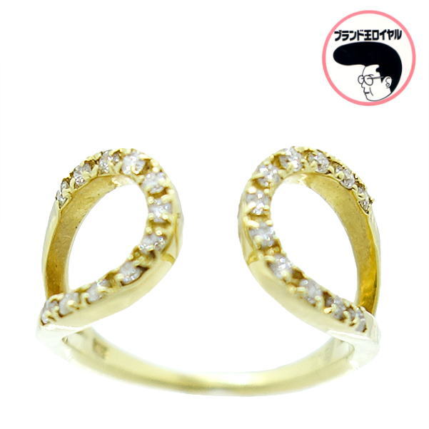 ピンキーリング ダイヤモンド リング　0.12ct K18YG 　イエローゴールド ダイヤモンド　レディース