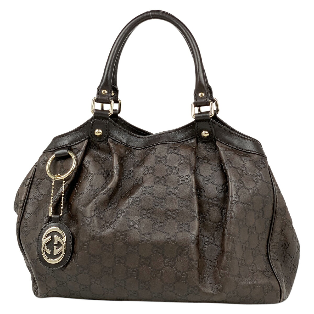 グッチ GUCCI GG柄 スーキー ハンドバッグ 手提げ 肩掛け ハンドバッグ シマレザー ブラウン 211944 レディース 【中古】|バイセルオンライン 楽天市場店
