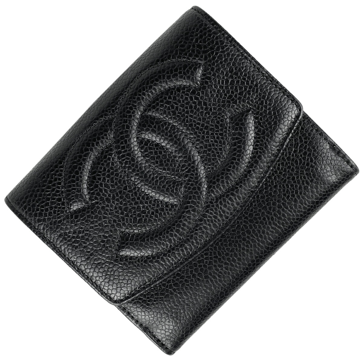 二つ折り財布 札入れ 小銭入れ ココマーク 二つ折り財布 Chanel シャネル レディース 二つ折り財布 財布 ケース ブラック Ccマーク キャビアスキン 店used バイセルオンライン Chanel 中古 送料無料 ハロウィン 衣替え レジャー 七五三 ギフト 贈り物 プレゼント