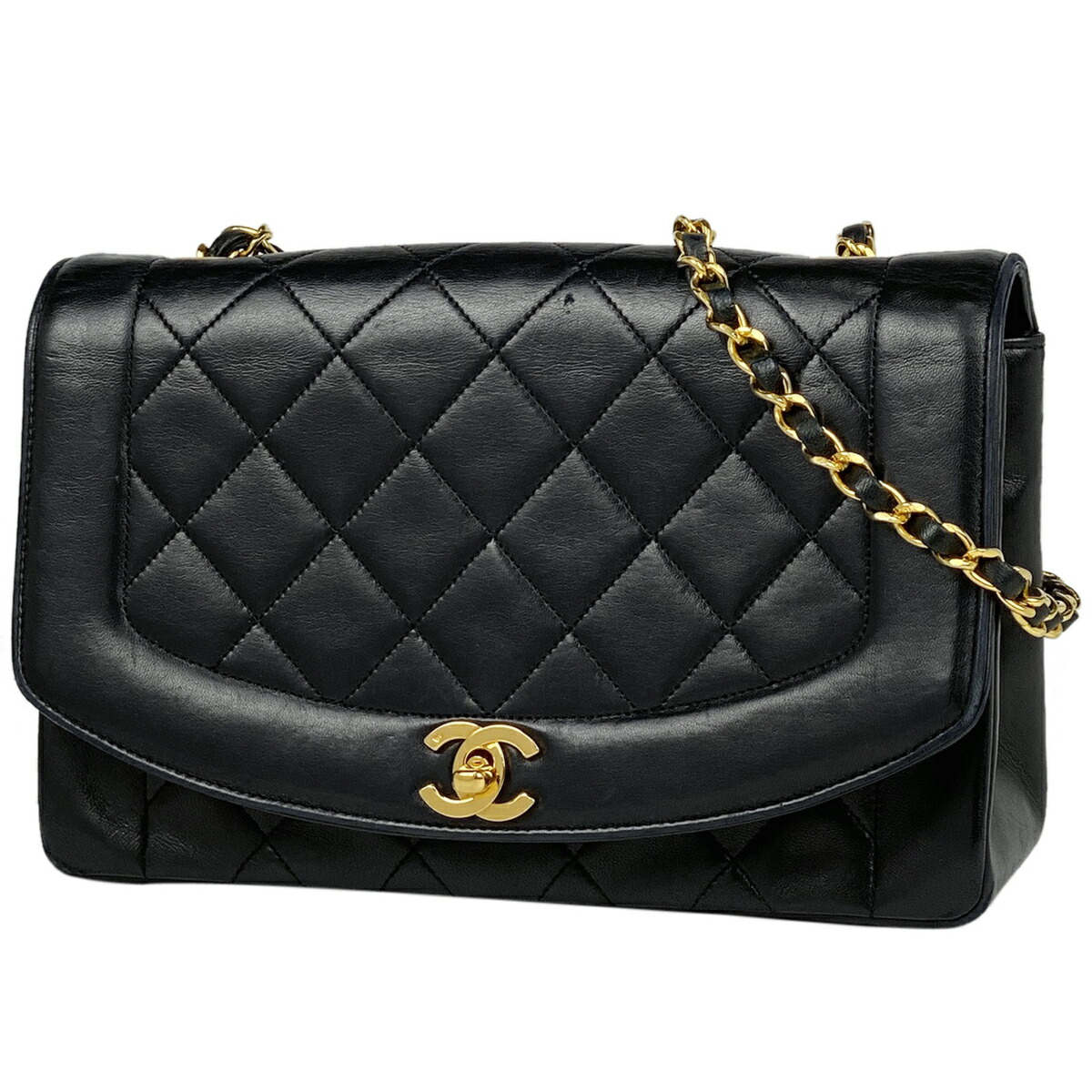 珍しい シャネル Chanel ダイアナ マトラッセ シングルフラップ チェーン ショルダーバッグ ココマーク Ccマーク ショルダーバッグ レザー ブラック レディース 中古 ショルダーバッグ メッセンジャーバッグ Automaxima Com Sg