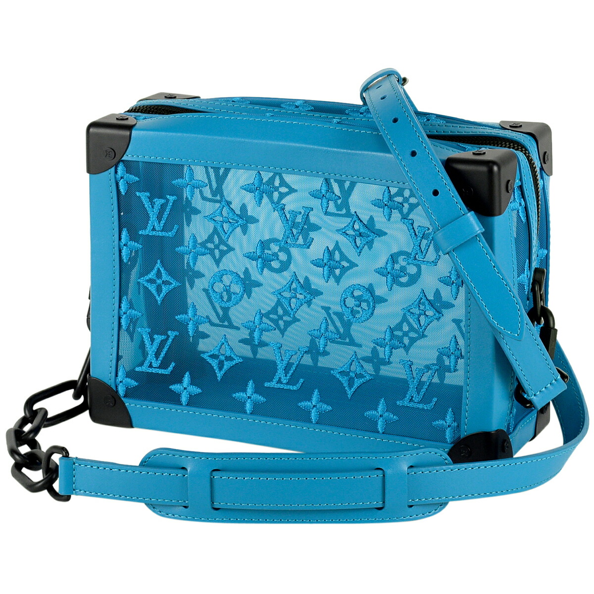 ルイ ヴィトン バッグ Louis Vuitton ソフトトランク モノグラム 斜め掛け ショルダーバッグ レザー レザー ブルー 斜め掛け ブラック M メンズ 中古 バイセルオンライン 店used 送料無料 節分 バレンタイン 服の日 卒業式 ギフト 贈り物 プレゼント 誕生日 記念