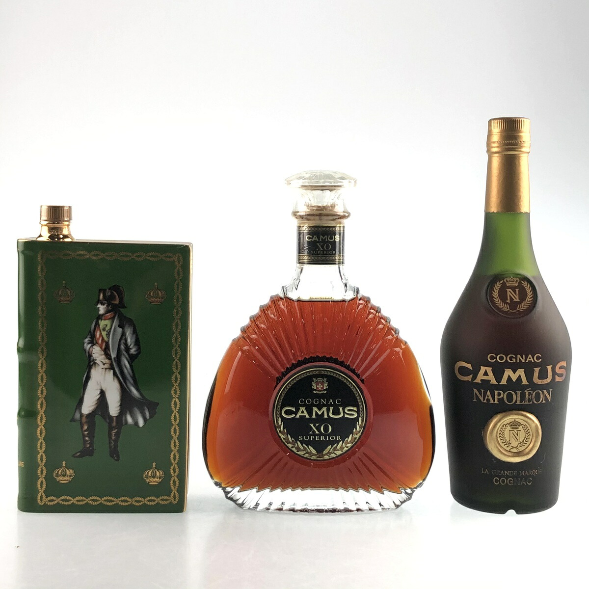 3本 カミュ Camus ナポレオン ブック型 緑 Xo スーペリオール ナポレオン グランマルキ コニャック ブランデー セット 中古 酒セット 未開栓 送料無料 入学式 入社式 お花見 新生活 歓迎会 母の日 退職祝い ギフト 贈り物 プレゼント 誕生日 記念日 Bixahuman Com