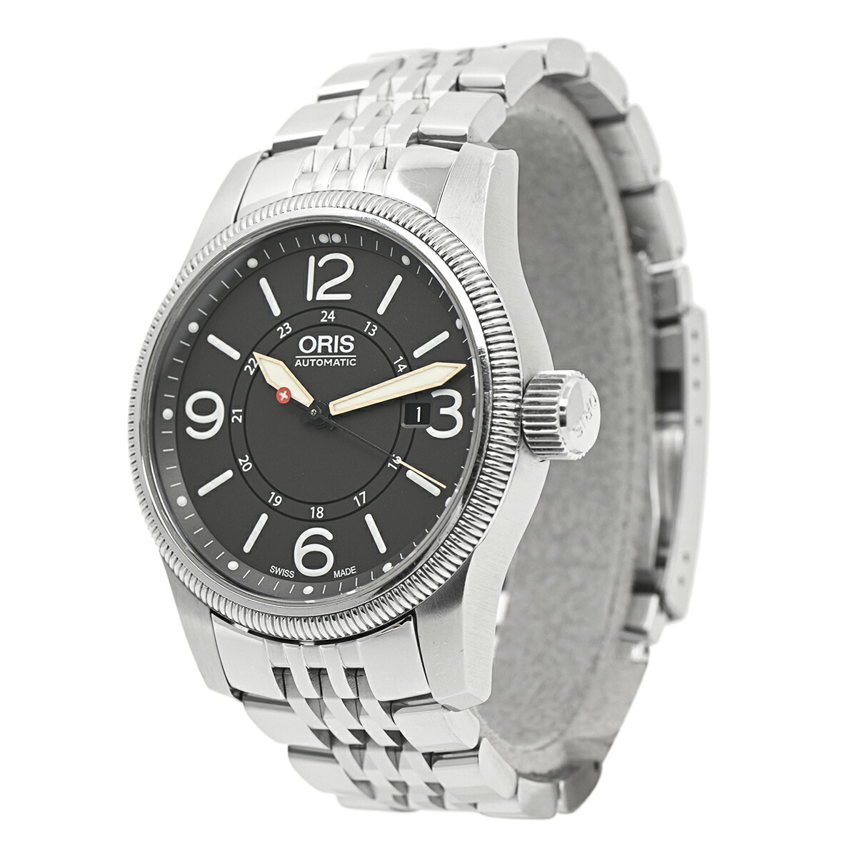 楽天市場 オリス Oris ビッグクラウン スイス ハンターチーム Ps 4063 Setmb 腕時計 Ss 自動巻き ブラック メンズ 中古 バイセルオンライン 楽天市場店