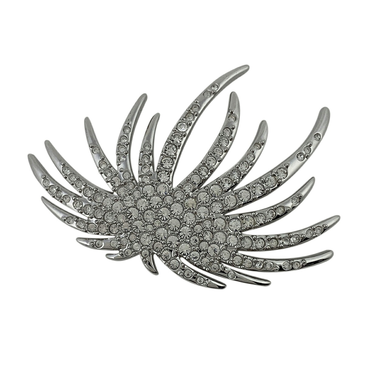 スワロフスキー Swarovski 線路ストーン ブローチ 流行り物添え物 ブローチ Sv ラインストーン シルヴァー レディース 中古 Used 送料無料 ゴールデン週間 母上の年月 開山の日 差し上げ物 贈与 手土産 生れる日 メモリー日 マリッジハイラート ブライダル ファッション