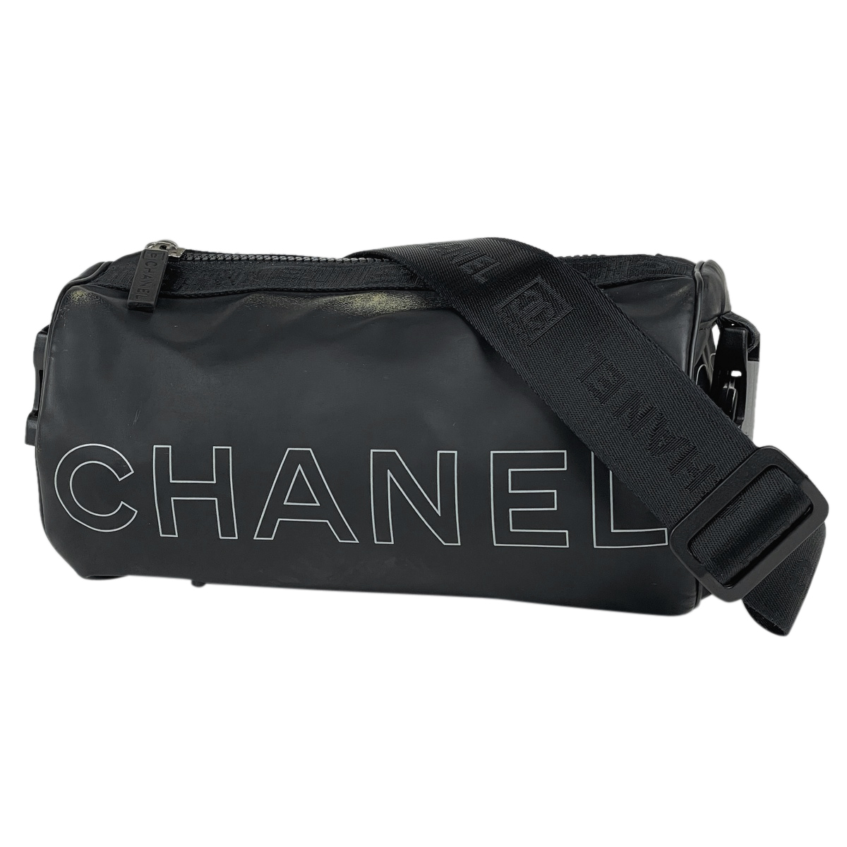 シャネル Chanel スポーツライン ショルダーバッグ ロゴ ココマーク Cc 筒型 ショルダーバッグ ラバー ブラック レディース 中古 Psicologosancora Es