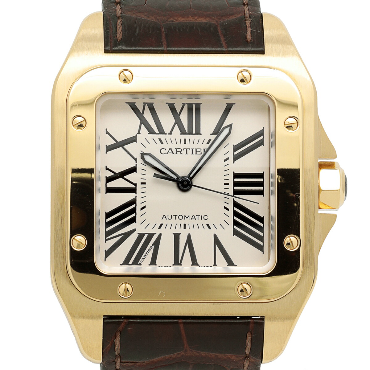 カルティエ Cartier サントス100 Lm 100周年記念モデル W078y1 腕時計 Yg レザー 自動巻き アイボリー メンズ 中古 Tintareklam Com Tr