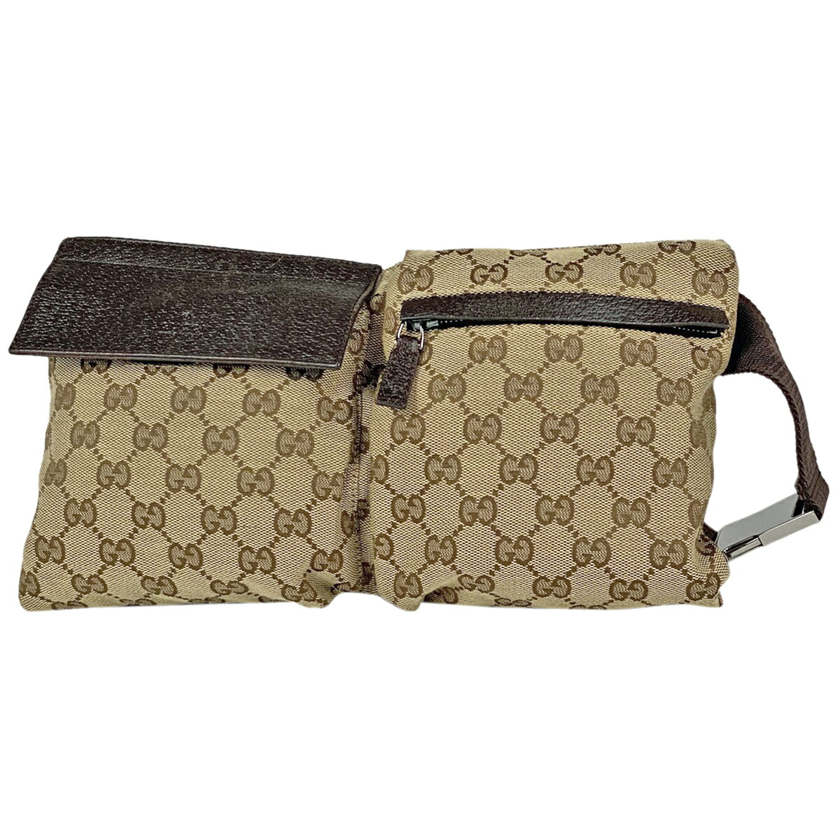 グッチ Gucci Gg柄 ウエストバッグ ウエストポーチ 斜め掛け ボディバッグ Ggキャンバス ベージュ レディース 中古 Andapt Com