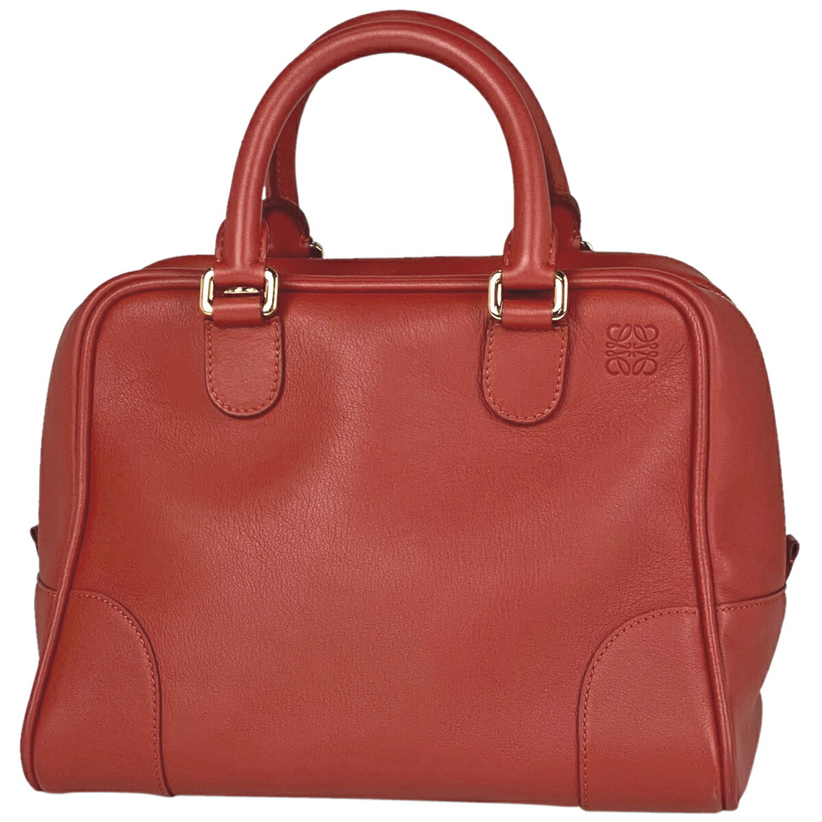 Used レディース 送料無料 花火大会 夏祭り ハンドバッグ お盆 ハンドバッグ 海 敬老の日 ギフト 贈り物 プレゼント 誕生日 記念日 結婚式 ブライダル ファッション 旅行 ロエベ Loewe アマソナ28 2way ショルダーバッグ ロゴ アナグラム ハンドバッグ レザー レッド