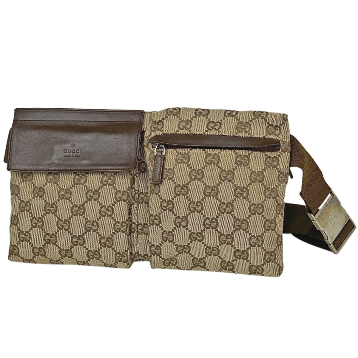 GUCCI グッチ ボディバッグ ウエストバッグ GG柄 キャンバス - library 