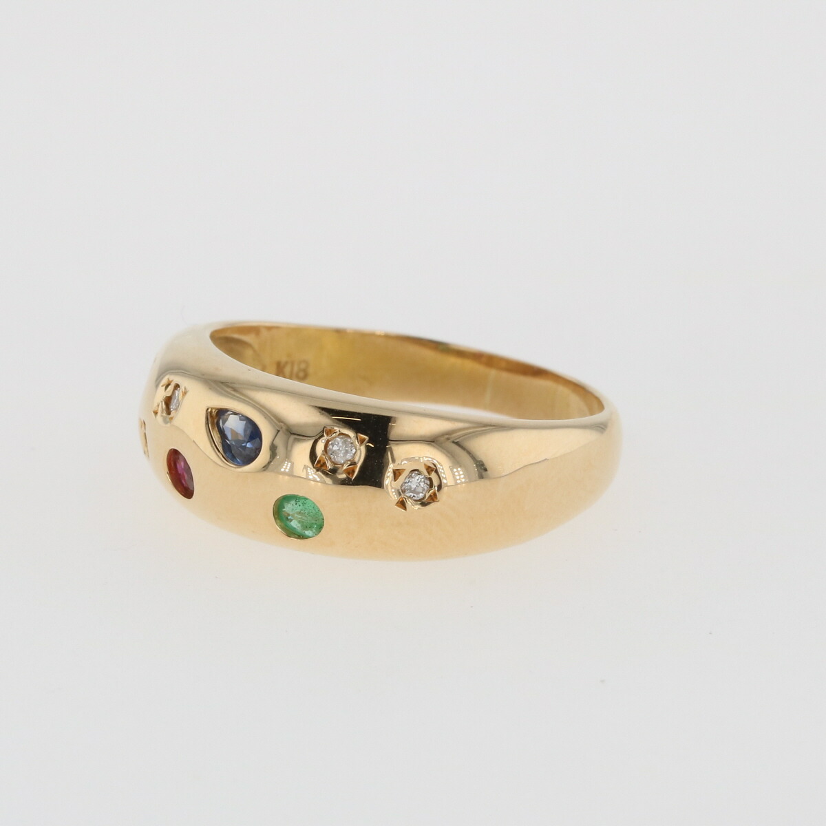 メレダイヤ 図指輪 K18 黄色ゴールド ルビー エメラルド サファイア リング リング 14ナンバー Yg ルビー エメラルド レディース 中古 Silk Music Com