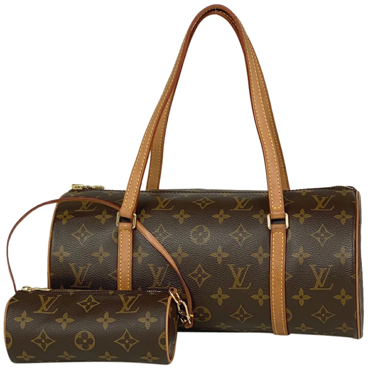 ルイ ヴィトン Louis Vuitton パピヨン 30 バレルバッグ 筒型 旧型 ショルダーバッグ ハンドバッグ モノグラム ブラウン M51385 レディース 中古 Fitzfishponds Com
