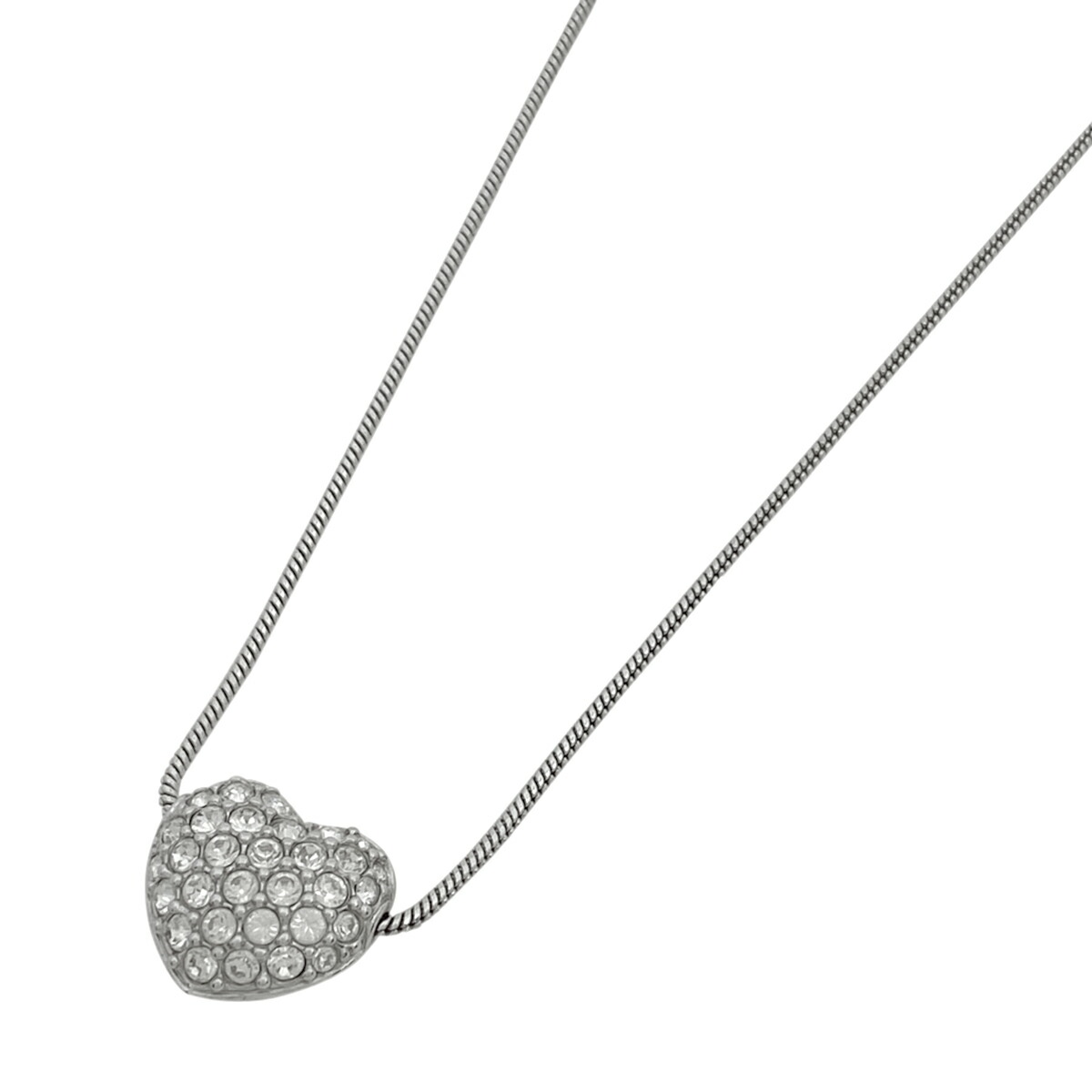 スワロフスキー Swarovski ラインストーン ネックレス ハート モチーフ ファッションアクセサリー ネックレス シルバーメッキ シルバー ピンク ブルー レディース 中古 Southwestne Com