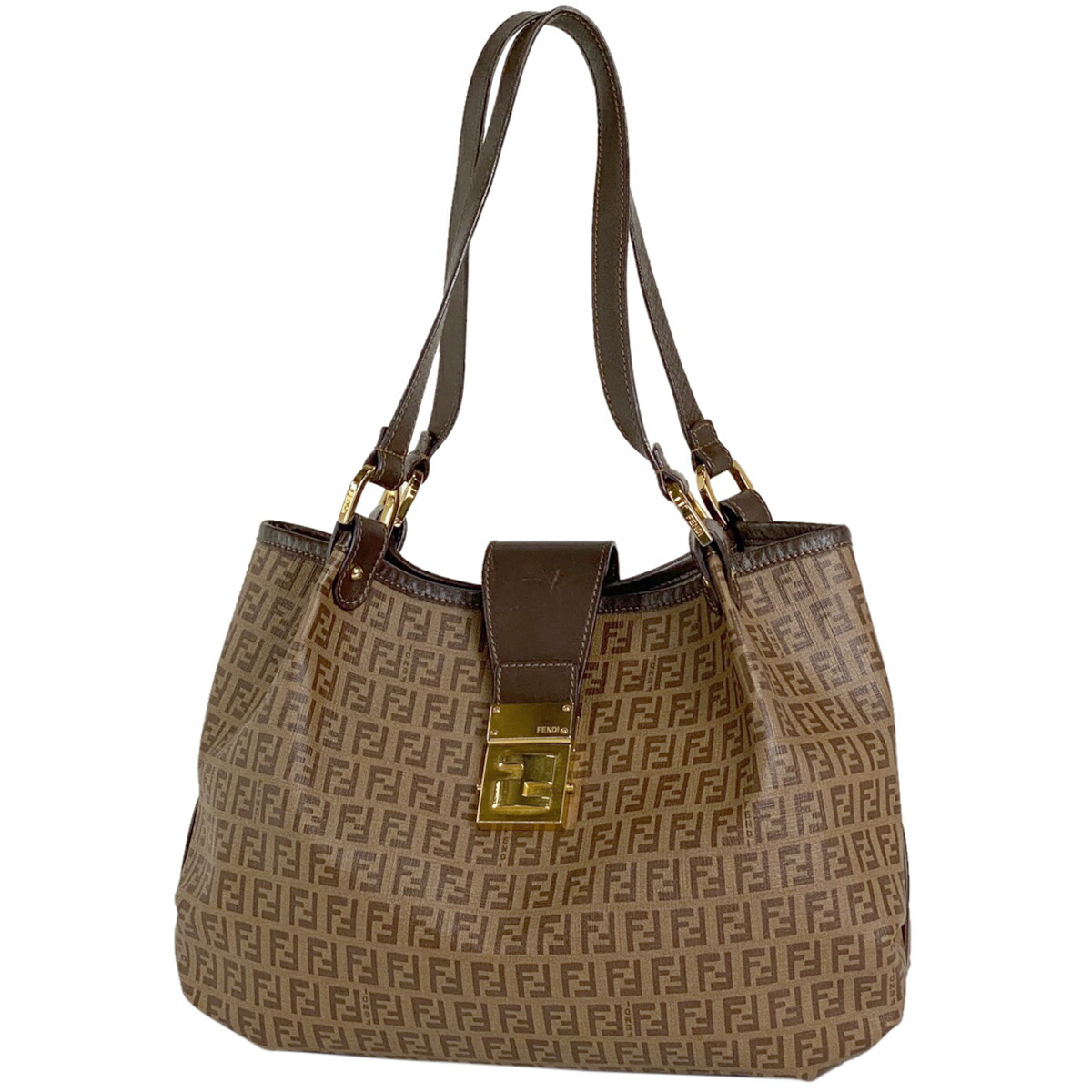 売却 フェンディ FENDI ズッキーノ柄 トートバッグ ハンドバッグ ロゴ 今年の新作から定番まで! FENDI フェンディ トートバッグ ハンドバッグ PVC×レザー ハンドバッグ
