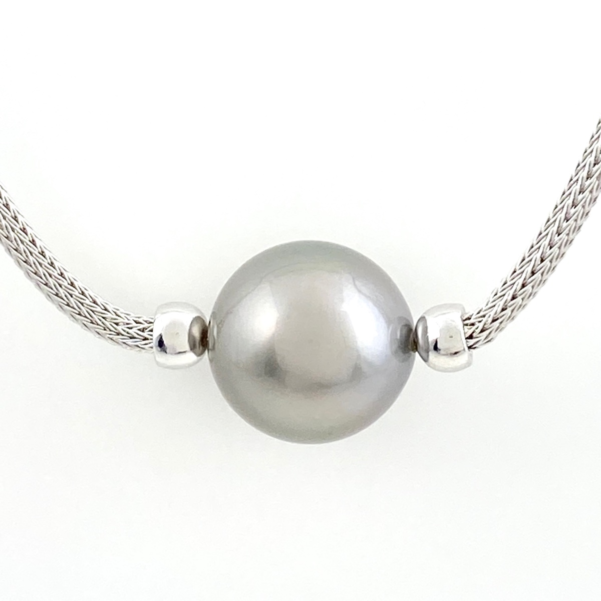 パール デザインネックレス K18 ホワイトゴールド ペンダント 真珠