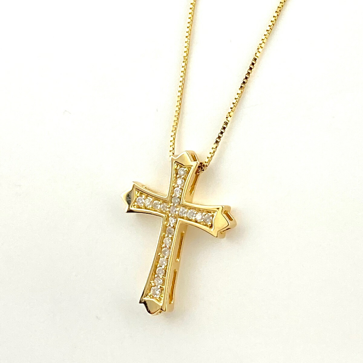 18%OFF クロスモチーフ デザインネックレス K18 イエローゴールド
