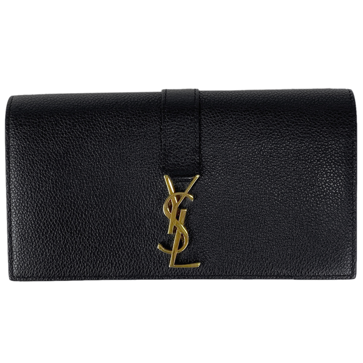 希少】 サンローラン 折り財布 クロコ YSL ゴールドロゴ レザー