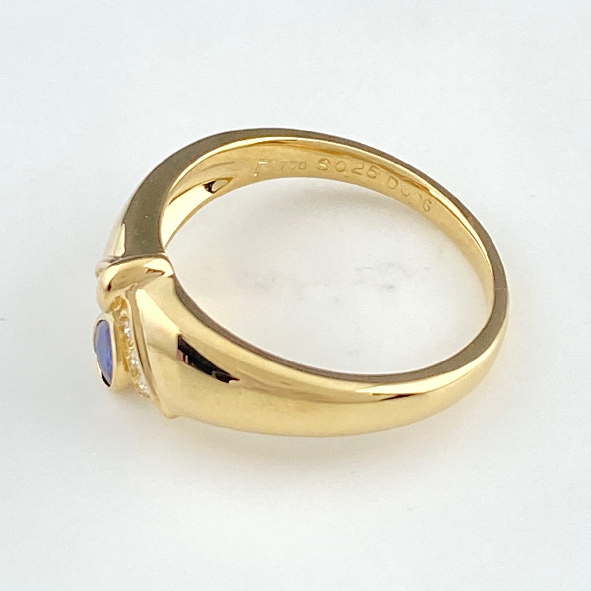 【楽天市場】【ラッピング可】ポーラ POLA サファイア デザインリング K18 イエローゴールド 指輪 メレダイヤ リング 約16.5号
