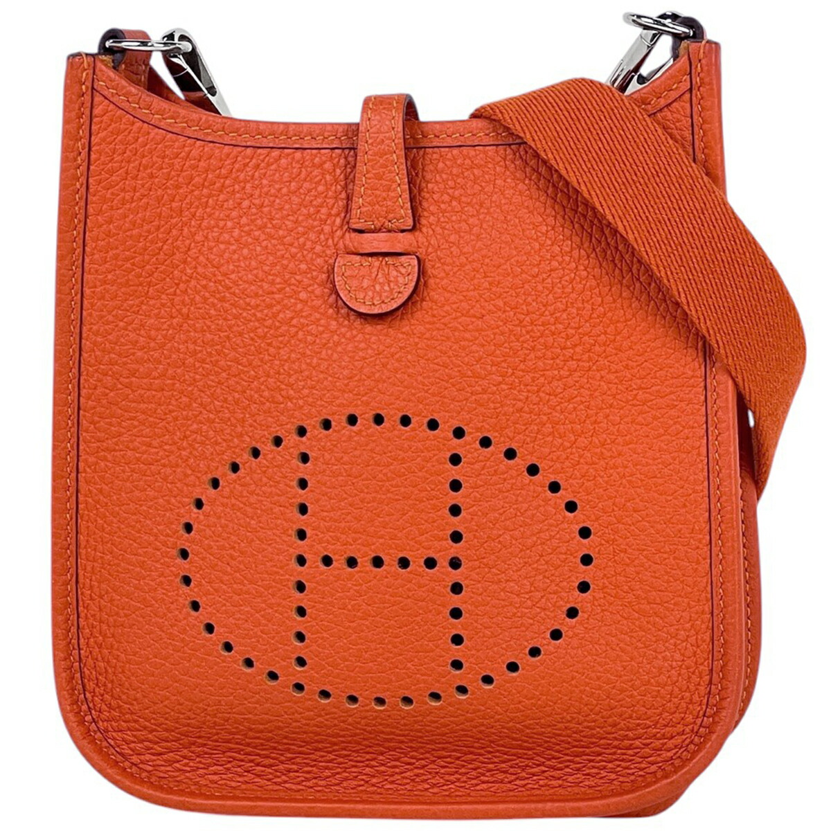 【店卸し資産追っ立てる】 エルメス HERMES エヴリン TPM アマゾン ポシェット ミニ パンチング ショルダーバッグ トリヨンクレマンス フー(オレンジ色) U レディース 【中古】