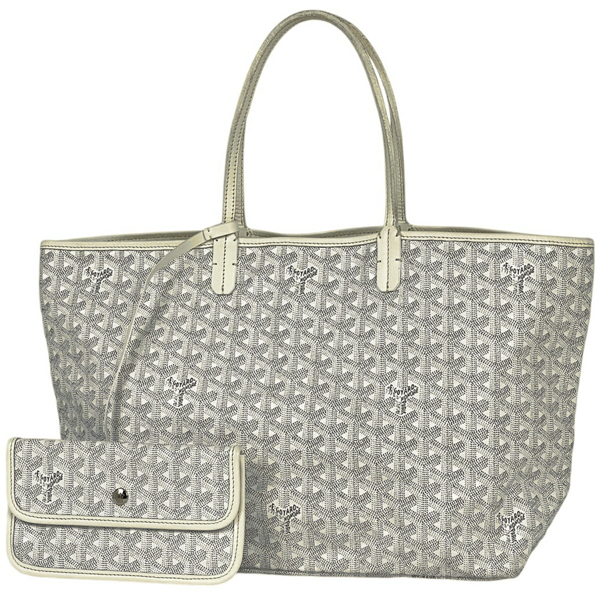 美品 GOYARD ゴヤール ポーチ サンルイ PM トートバッグ付属 ホワイト GOYARD ゴヤール サンルイPM トートバッグ ハンドバッグ 肩掛け