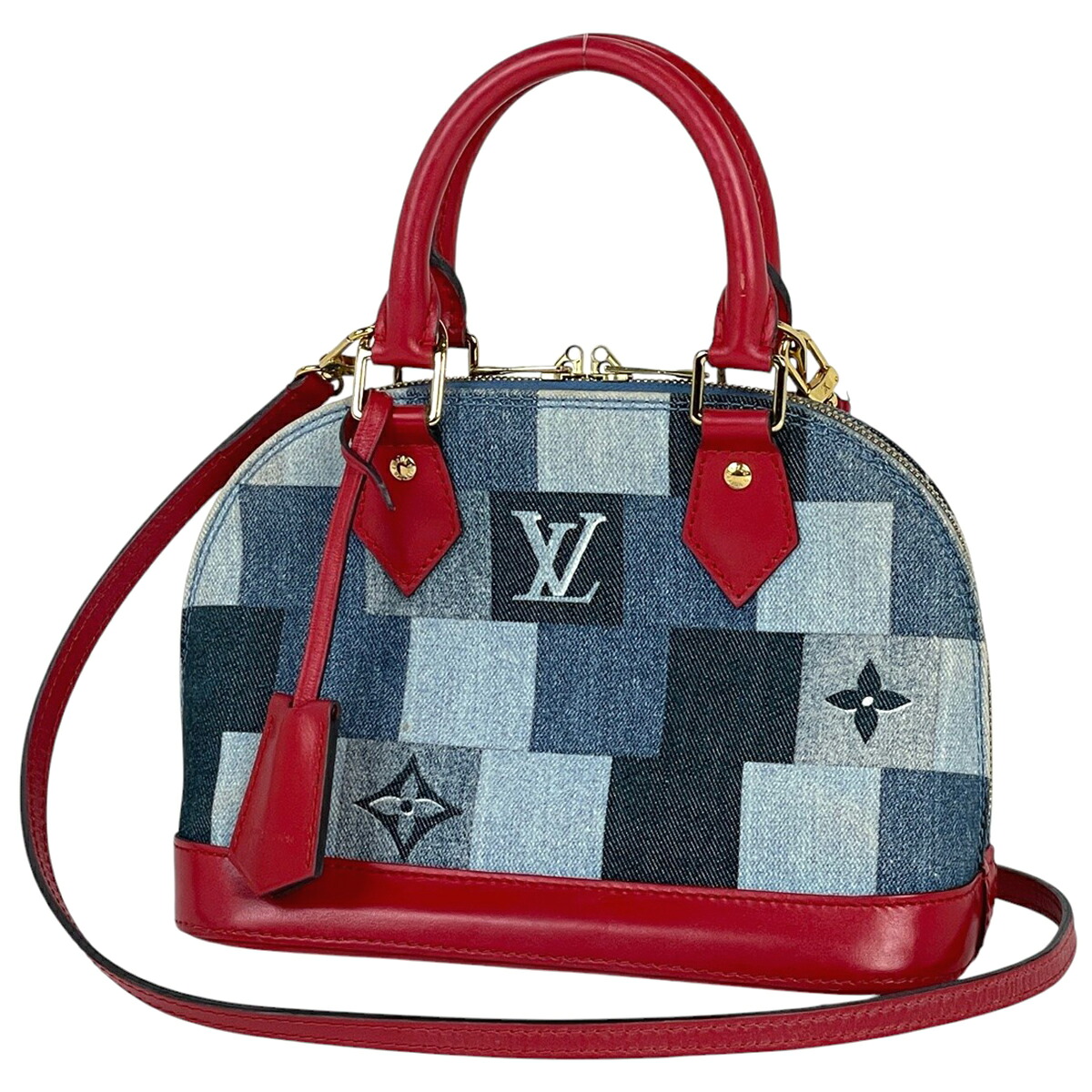 【在庫一掃】 ルイ・ヴィトン Louis Vuitton アルマ BB 2WAY ショルダーバッグ パッチワーク ハンドバッグ モノグラムデニム ブルー レッド M45042 レディース 【中古】