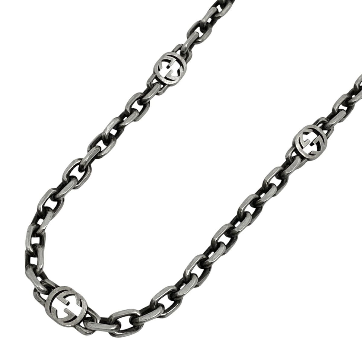 GUCCI グッチ ネックレス ブラック 喜平 キヘイ 55cm メンズ GUCCI グッチ ネックレス カットアウトG メンズ シルバー 喜平