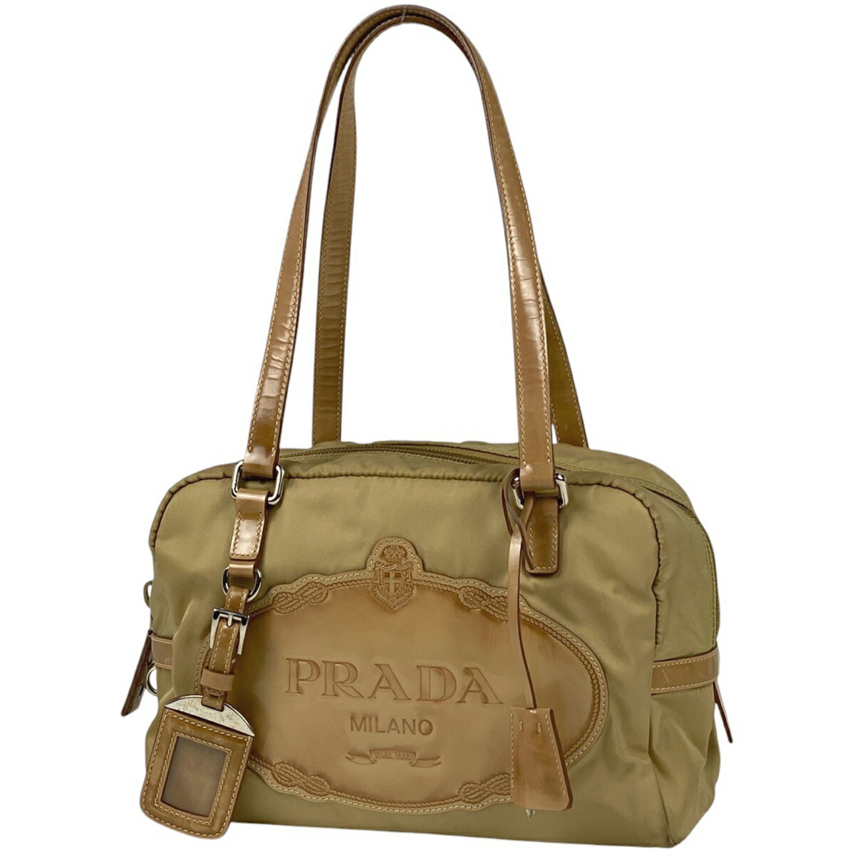 【美品】PRADA ミニボストンバッグ 三角ロゴ ナイロン カーキ ハンドバッグ 楽天市場】PRADA プラダ ハンドバッグ ミニボストン ナイロン