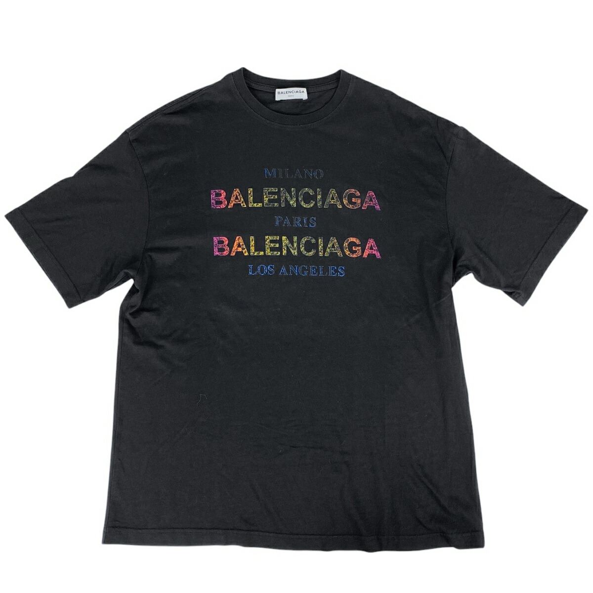 関税込【BALENCIAGA】モックネック 半袖 Tシャツ ブラック BALENCIAGA | x Under Armour Mock Neck Logo Cotton T-Shirt