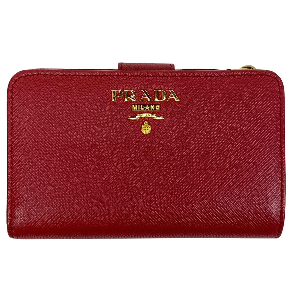 楽天市場】プラダ サフィアーノ 財布 がま口 ブルー 二つ折り財布