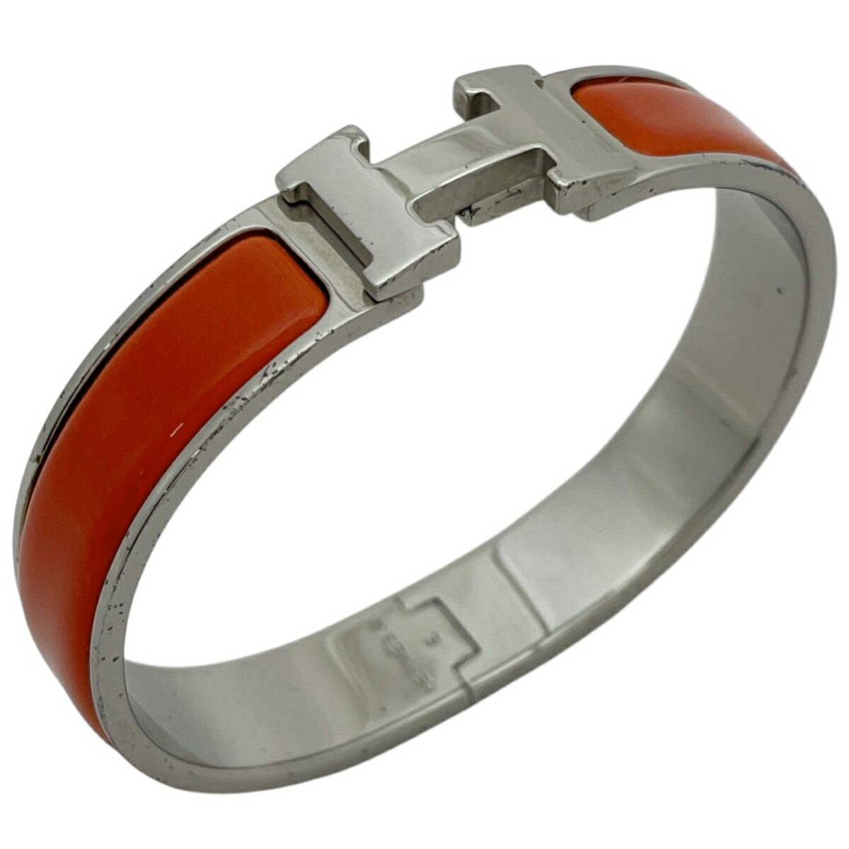 抹*)様 HERMES レザーオープンバングル レッド HERMES エルメス バングル/ブレスレット メドール