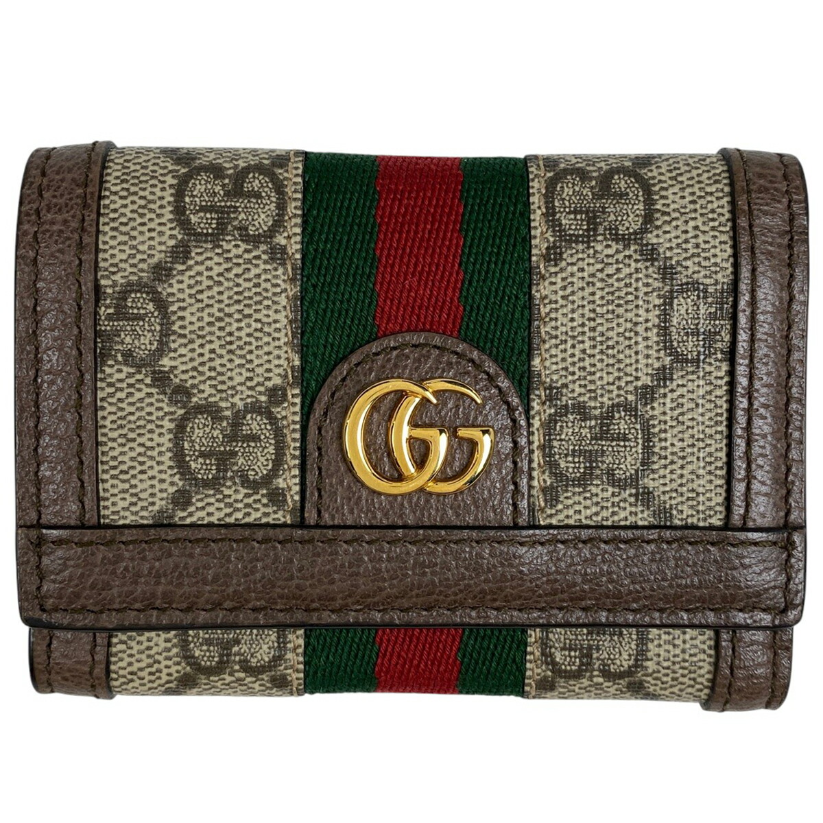 【店卸し資産追いはらう】 グッチ GUCCI オフィディア GG 三つ折り 札入れ ダブルG ウェッブ シェリー酒生産ライン GGスプリーム 赤銅色 644334 レディース 【中古】
