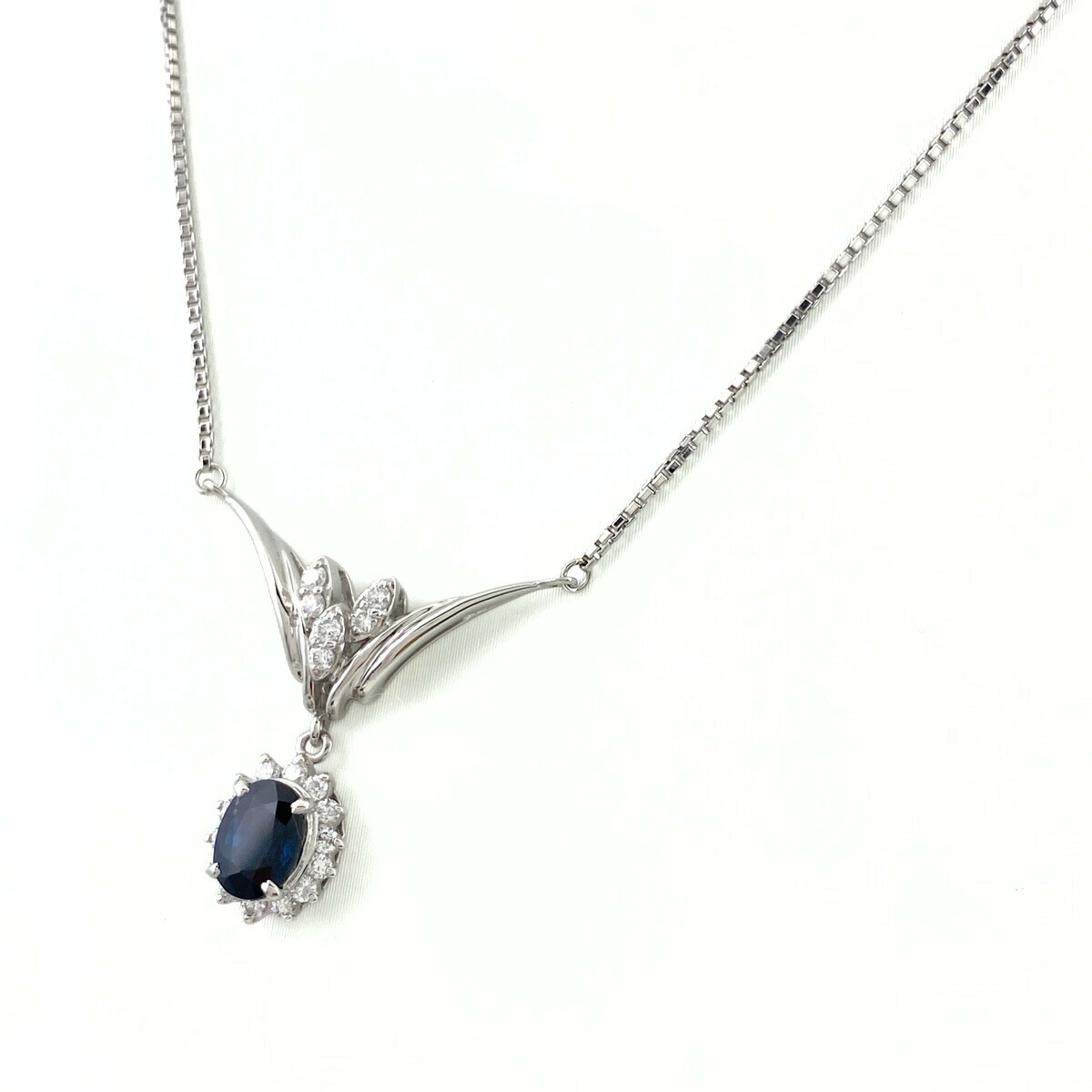 限定値下】サファイア タイタック プラチナ メレダイヤ タイピン Pt900