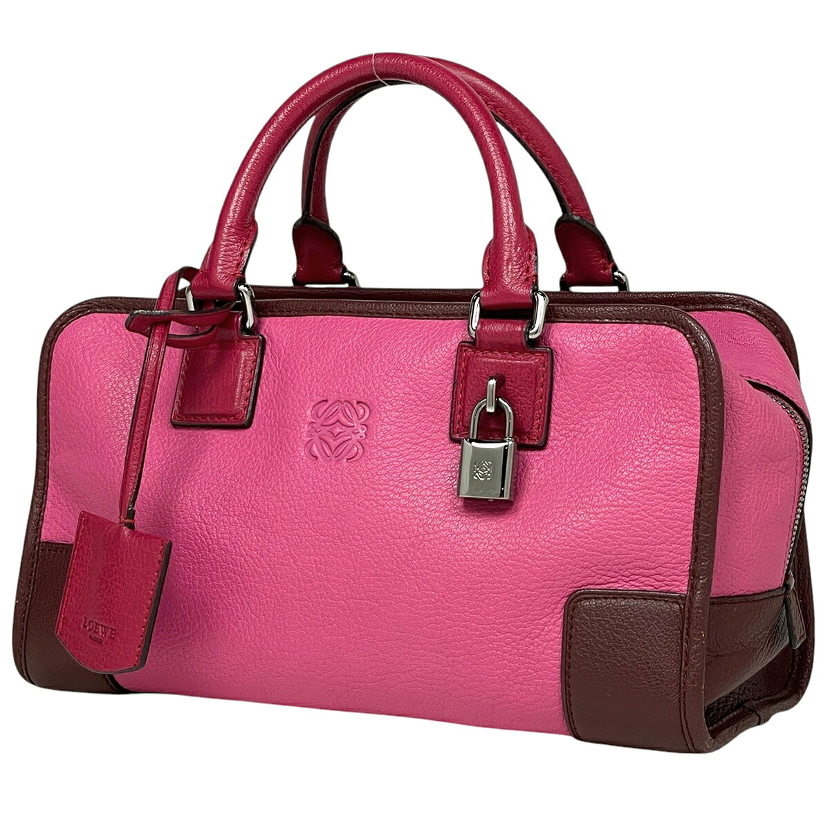 極美品】LOEWE ロエベ アマソナ36 ゴールド金具 ハンドバッグ レッド  