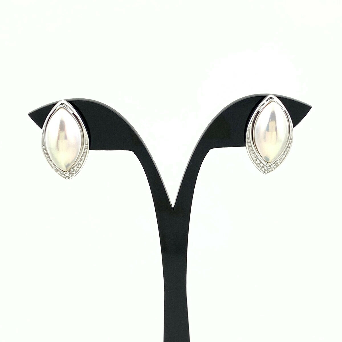 楽天市場】TASAKI タサキ デザイン パール ダイヤ イヤリング K18WG